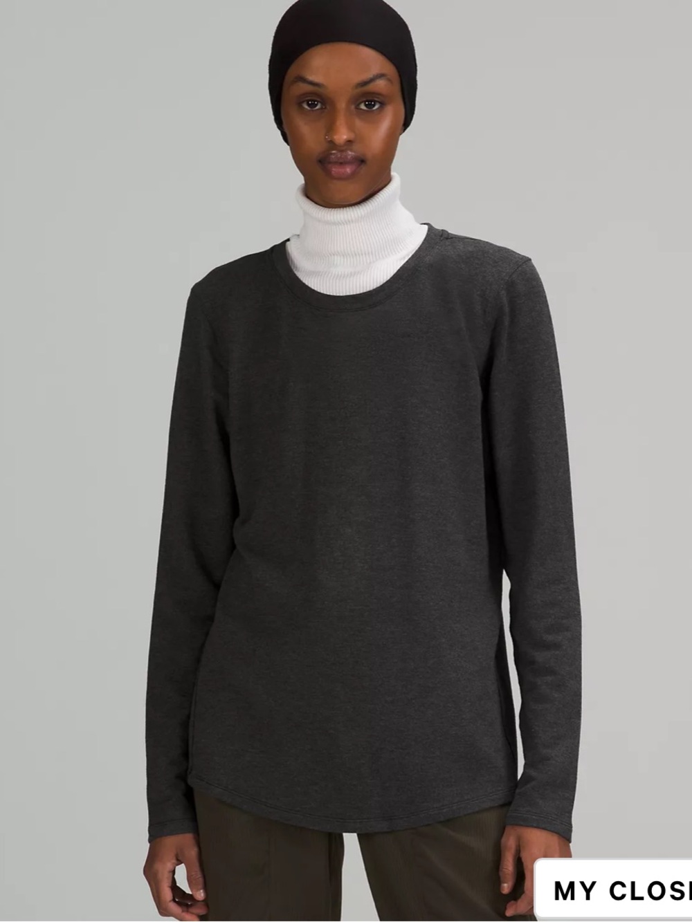 Lululemon ever ready long sleeve heather black size 2 NWT new with tags